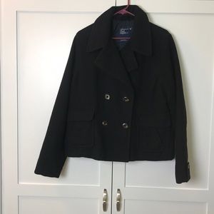 Black American Eagle Pea Coat